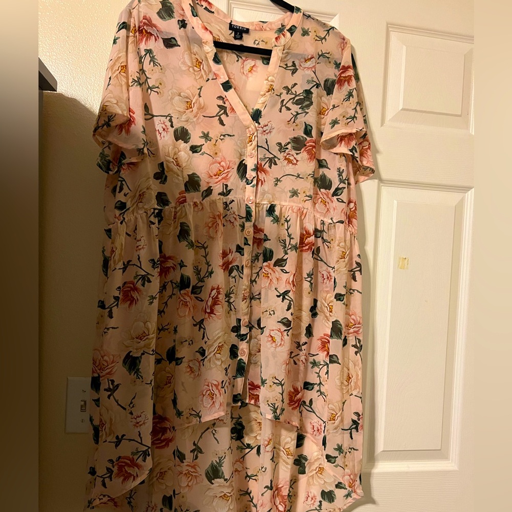 Torrid Brand Floral Button Down